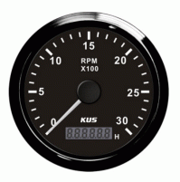Tachometer with 4 LED ALARM Gauge - Model - CMHB - 0~7000RPM - SS 316 - Black - KY07046 - Kusauto
